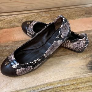 Tory Burch Snakeskin Ballet Flats